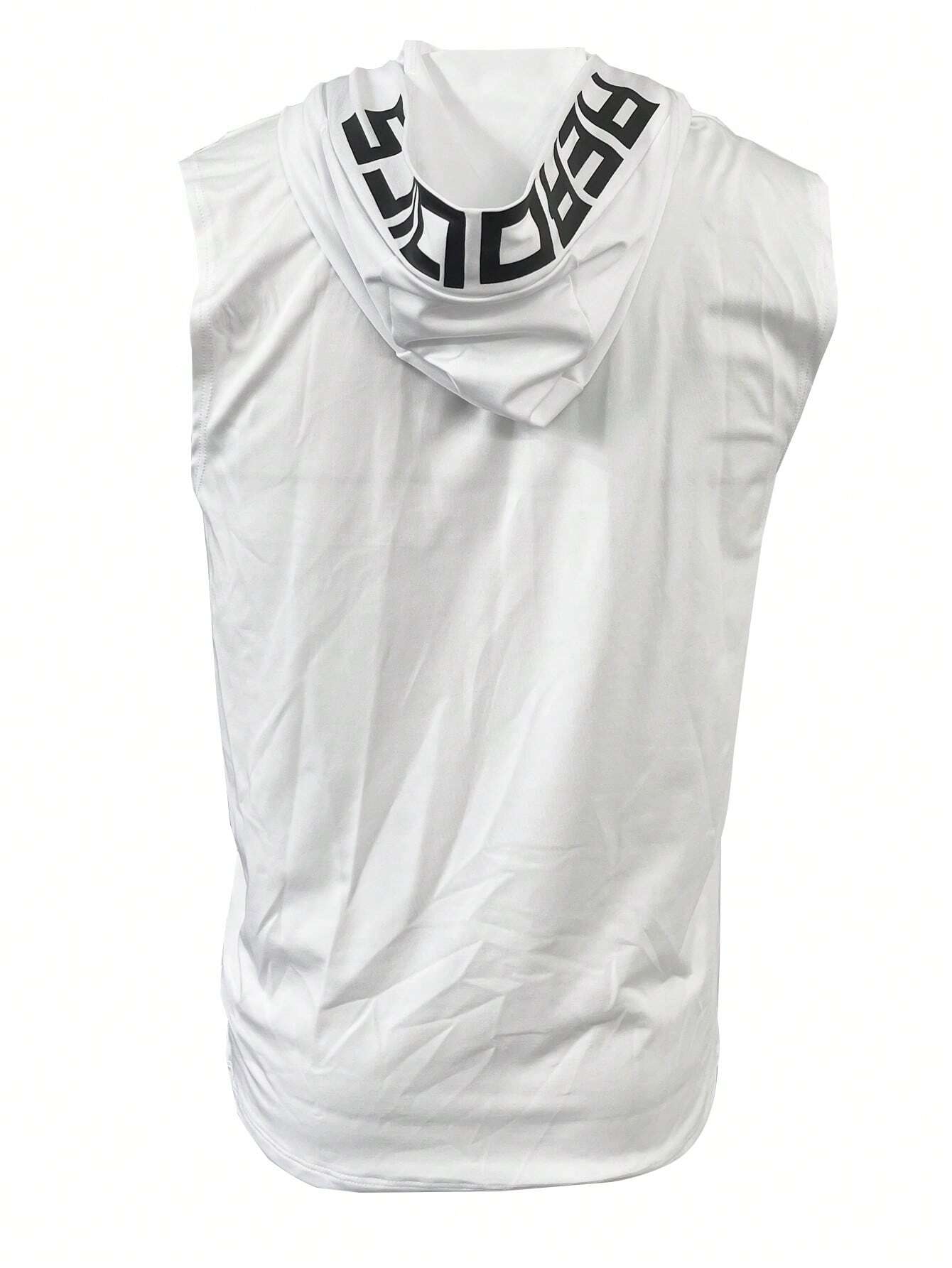 5122 a03-07 Camiseta deportiva con estampado de letra con capucha