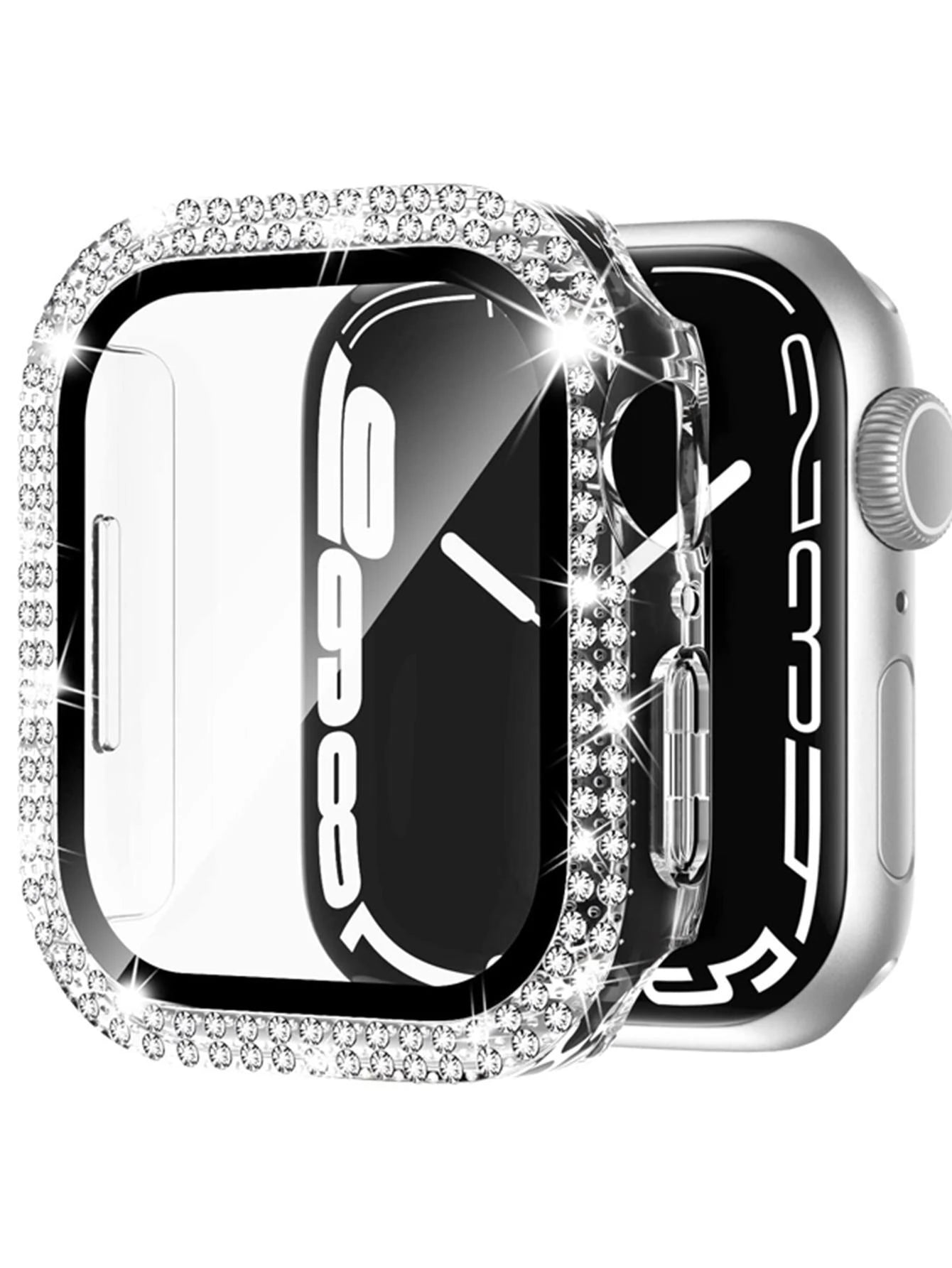10691 b01-14 Funda compatible con Apple Watch con diseño de diamante de imitación