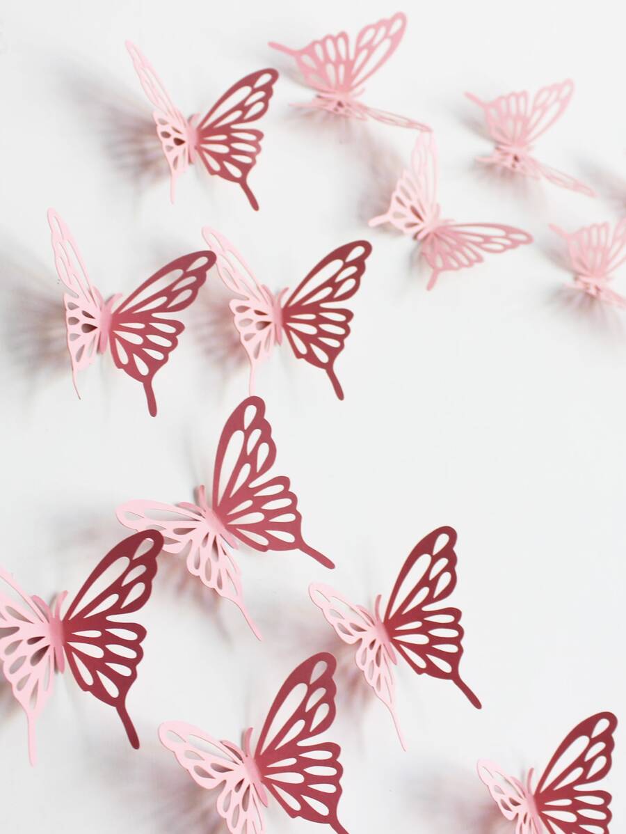 11146 B01-19  20 piezas Decoración interior rosado con abertura con mariposa