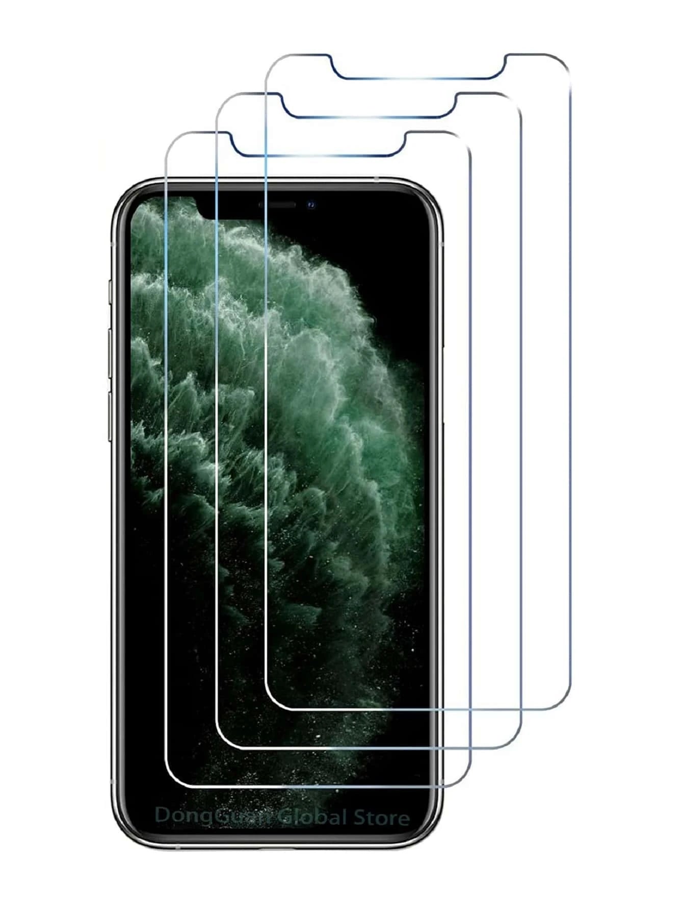 9302 a10-18 Protector de pantalla de vidrio templado de 3 piezas compatible con iPhone