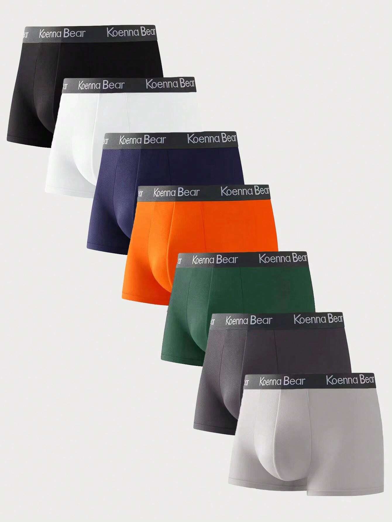 5311 a02-01 Calzoncillos boxer cinta con estampado de letra cintura 7 piezas
