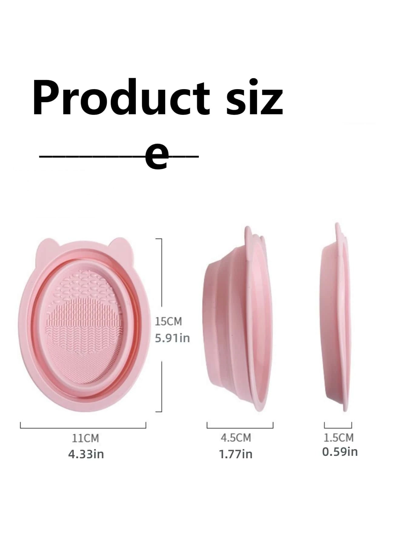 5962 a08-10 Limpiador de brochas de maquillaje de silicona plegable en forma de Orejas de conejo