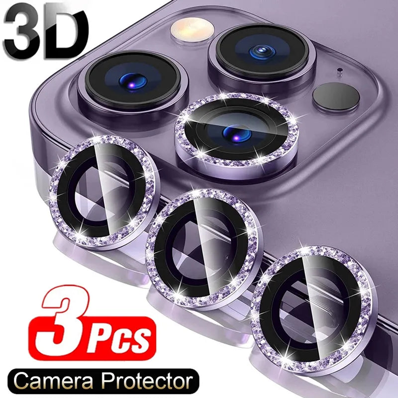 8614 b01-24 Protector de lente de cámara para IPhone Diamond Silver