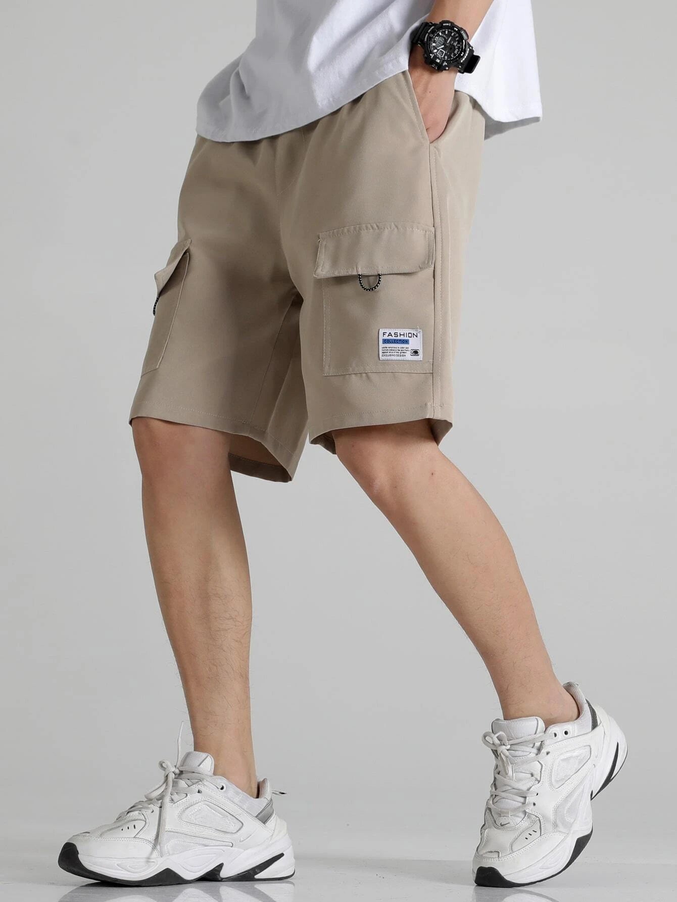10157 a05-02 Pantalones Cortos Holgados Con Cordón En La Cintura Para Hombre
