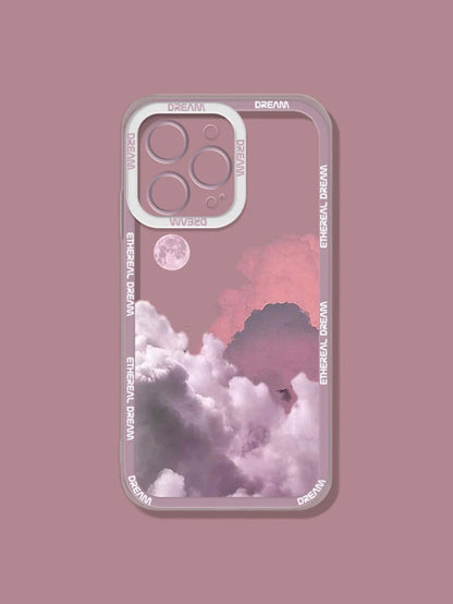 5260 a10-07 Funda de celular transparente nube y luna