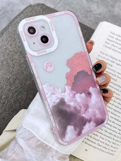 5260 a10-07 Funda de celular transparente nube y luna