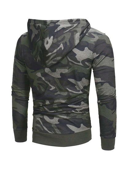 6534 1a-025 Capucha con estampado de camuflaje con cordón deportivo