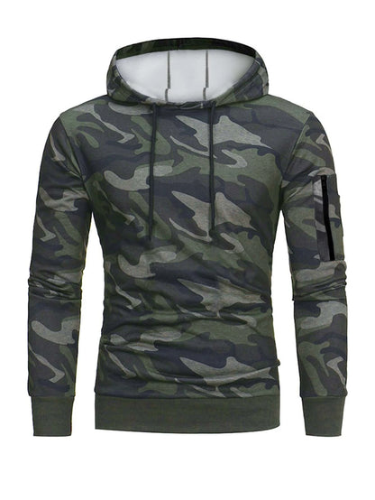 6534 1a-025 Capucha con estampado de camuflaje con cordón deportivo