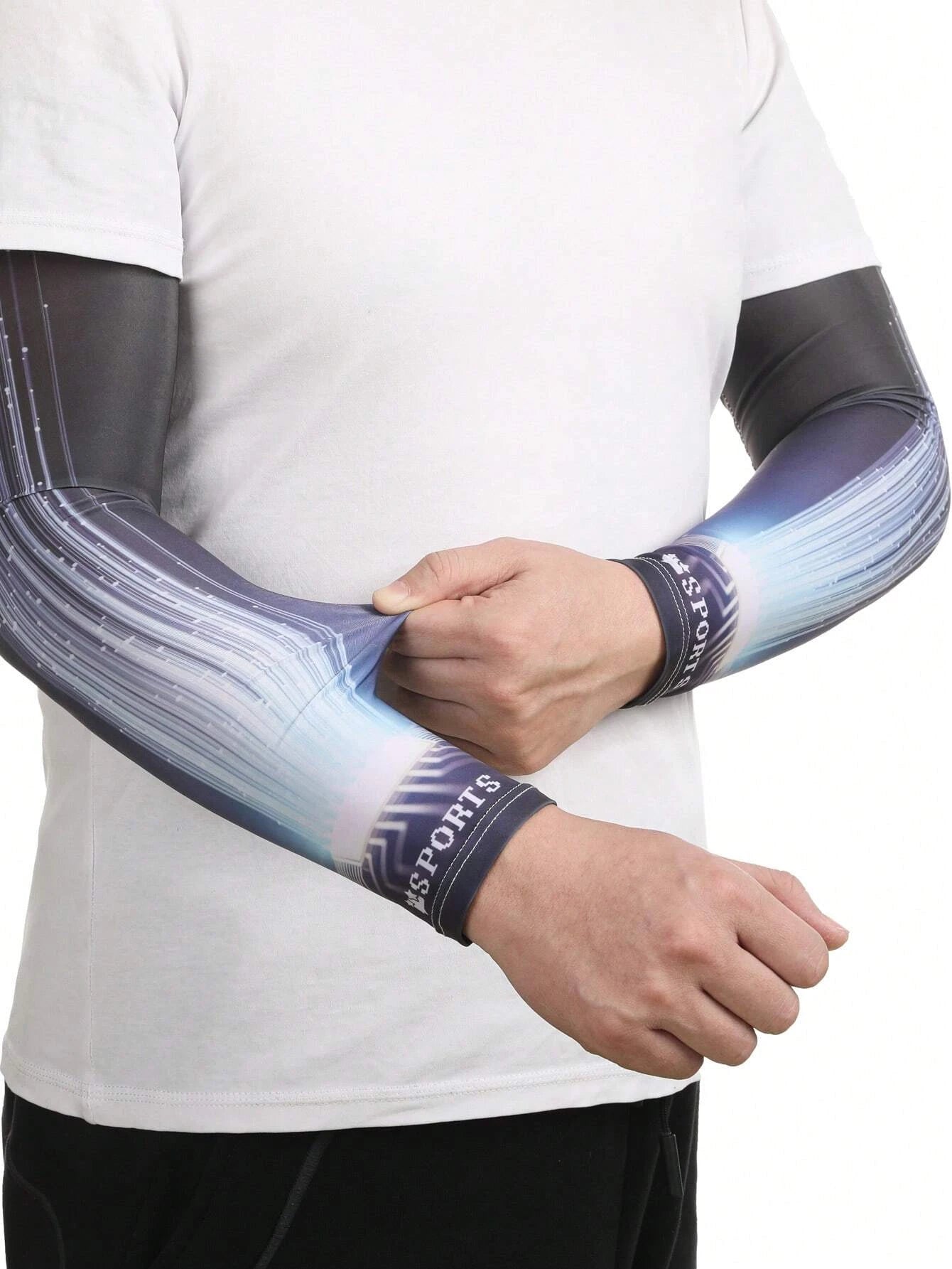 5760 a10-13 Par Mangas de brazo protección solar deportivo seda de hielo