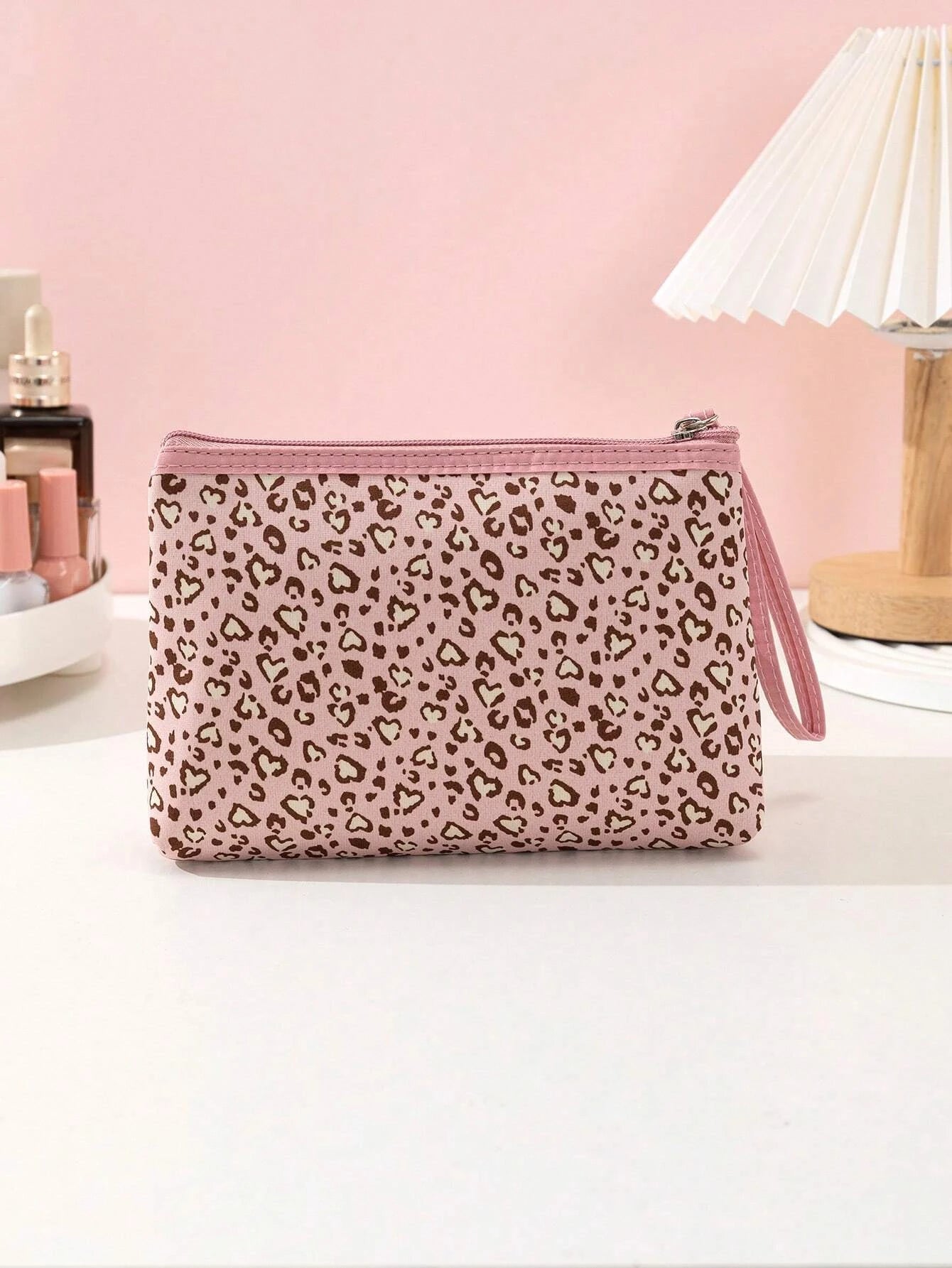 6409 a02-08 Bolso de maquillaje portátil de leopardo