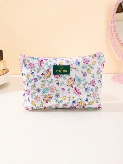 6411 1a-02-01 Bolsa de maquillaje con patrón floral