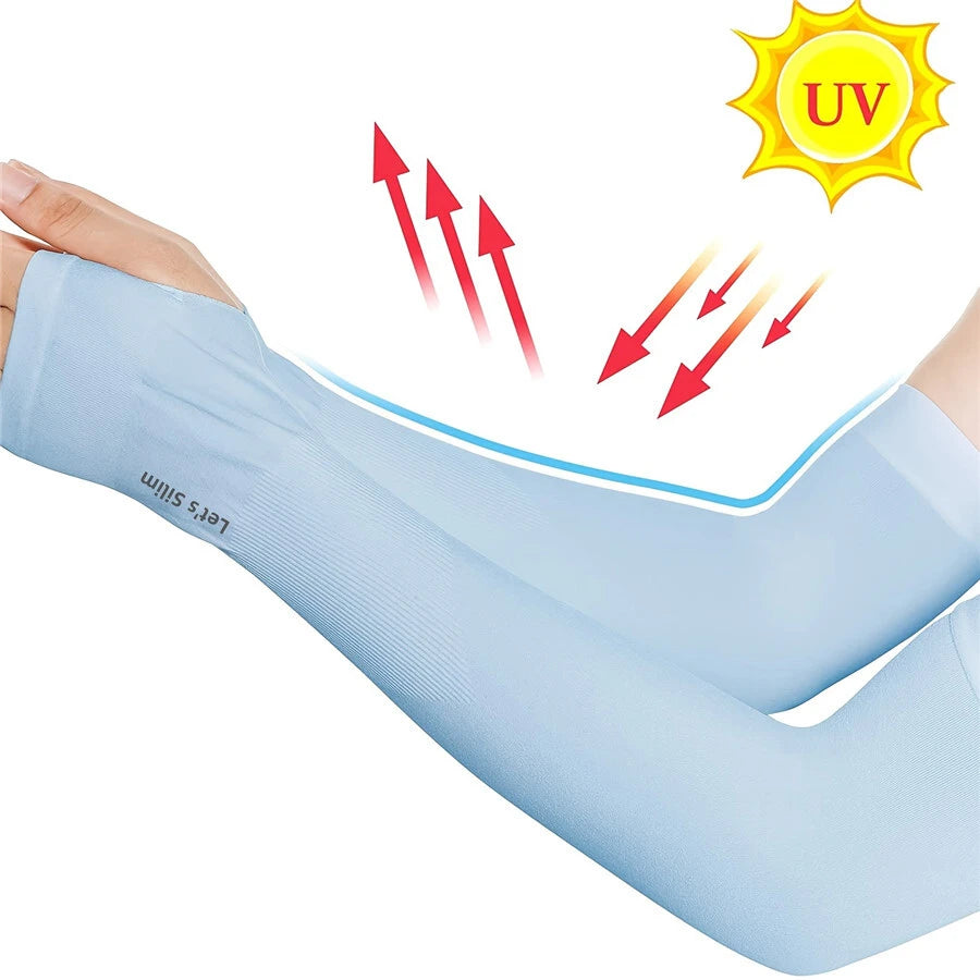 5747 a06-08 Set 2 pares de mangas de brazo de compresión de protección solar con protección UV negra