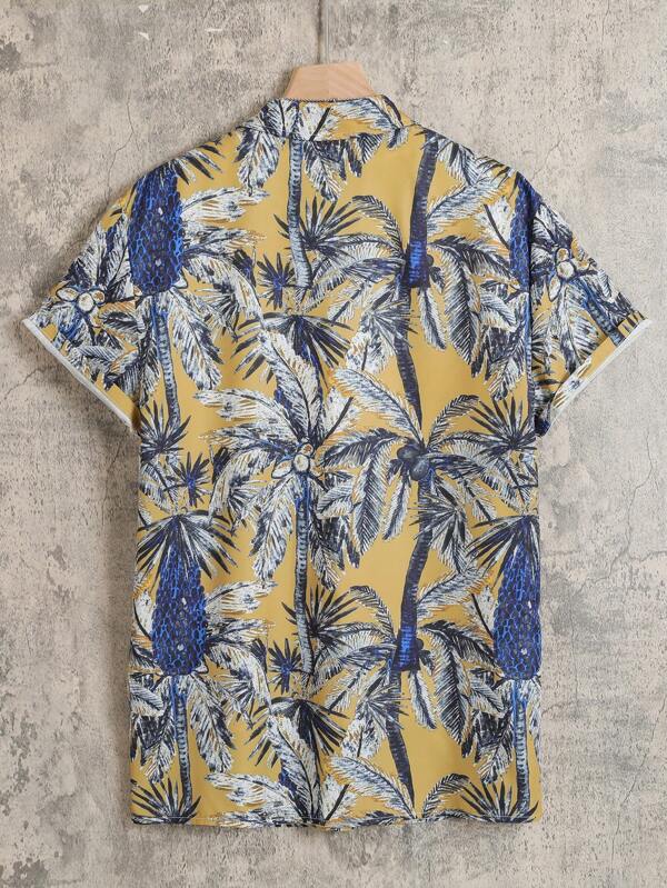 3259 a01-14 Camisa con estampado tropical sin camiseta