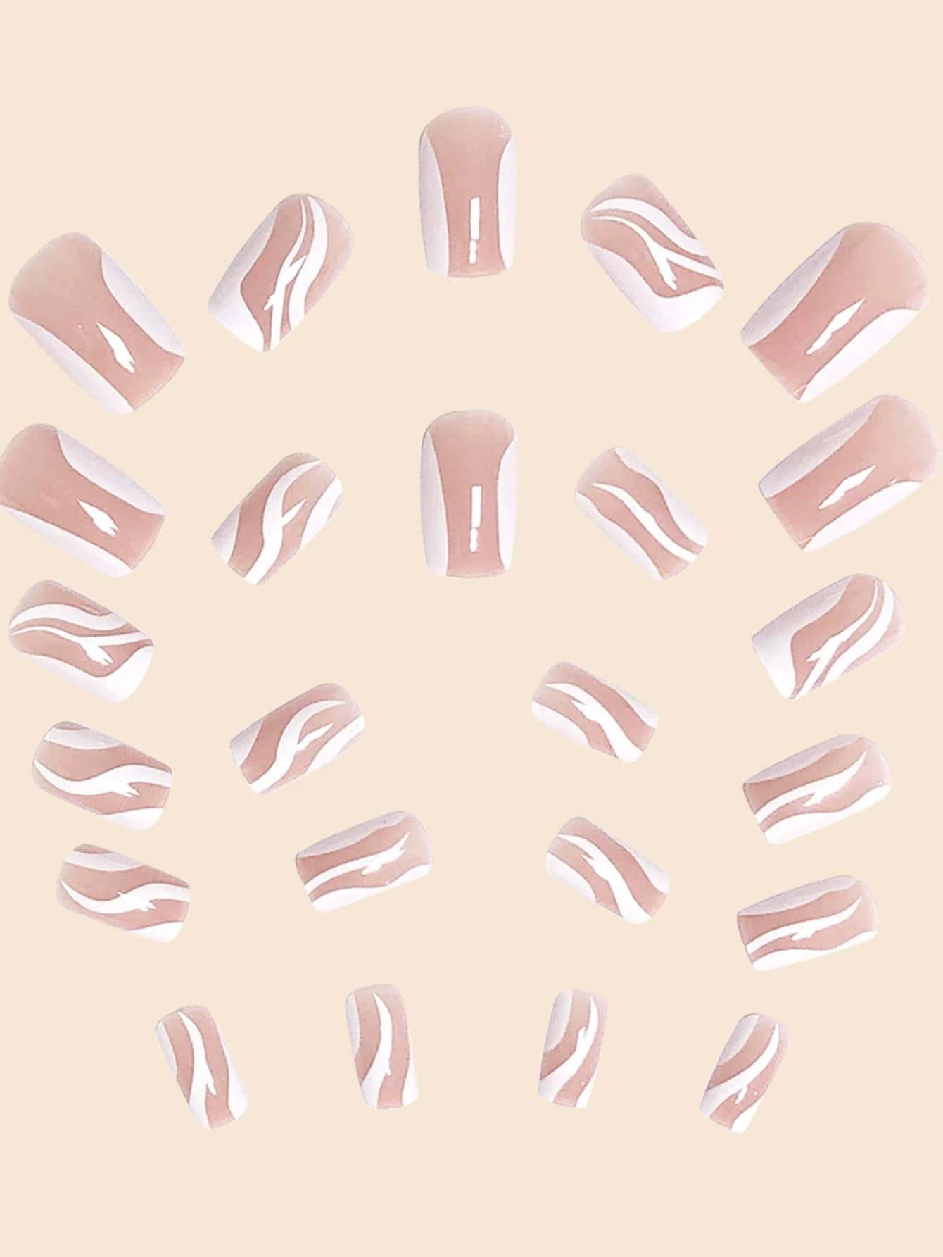 9880 b01-01 Veinticuatro piezas de uñas diseño en forma de remolino