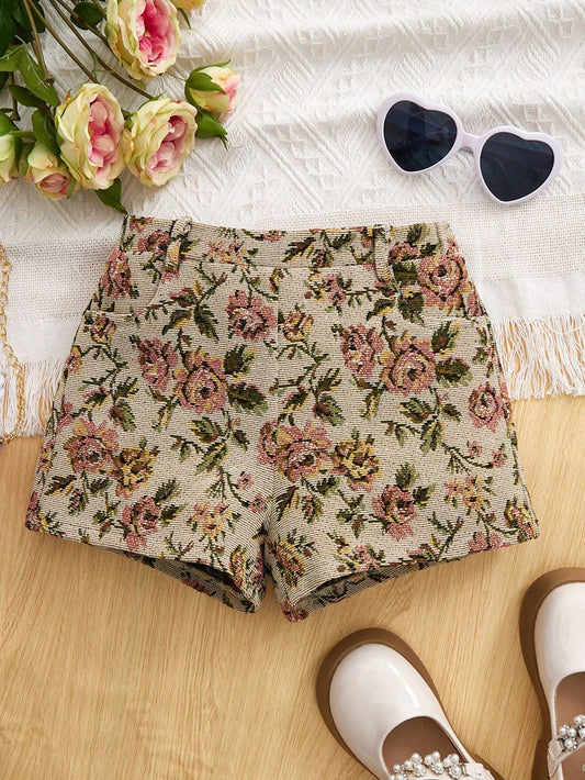 13582 2a-05-05 Shorts Diseño Floral Niña 1 Pza