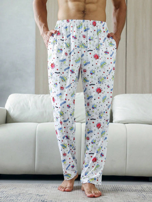 3741 1a-02-06 Pantalones de dormir con estampado floral