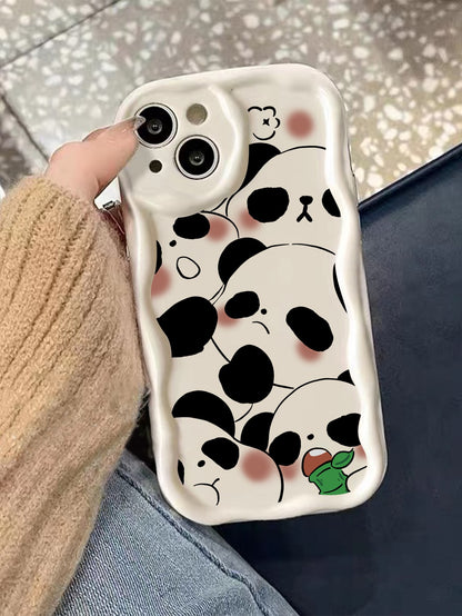 3797 1b-04-07 Funda para móvil con estampado de panda de dibujos animados