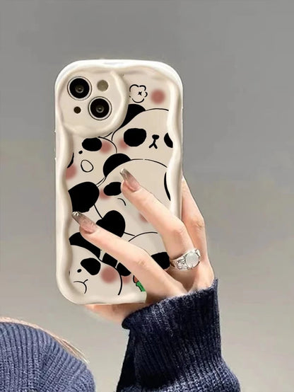 3797 1b-04-07 Funda para móvil con estampado de panda de dibujos animados