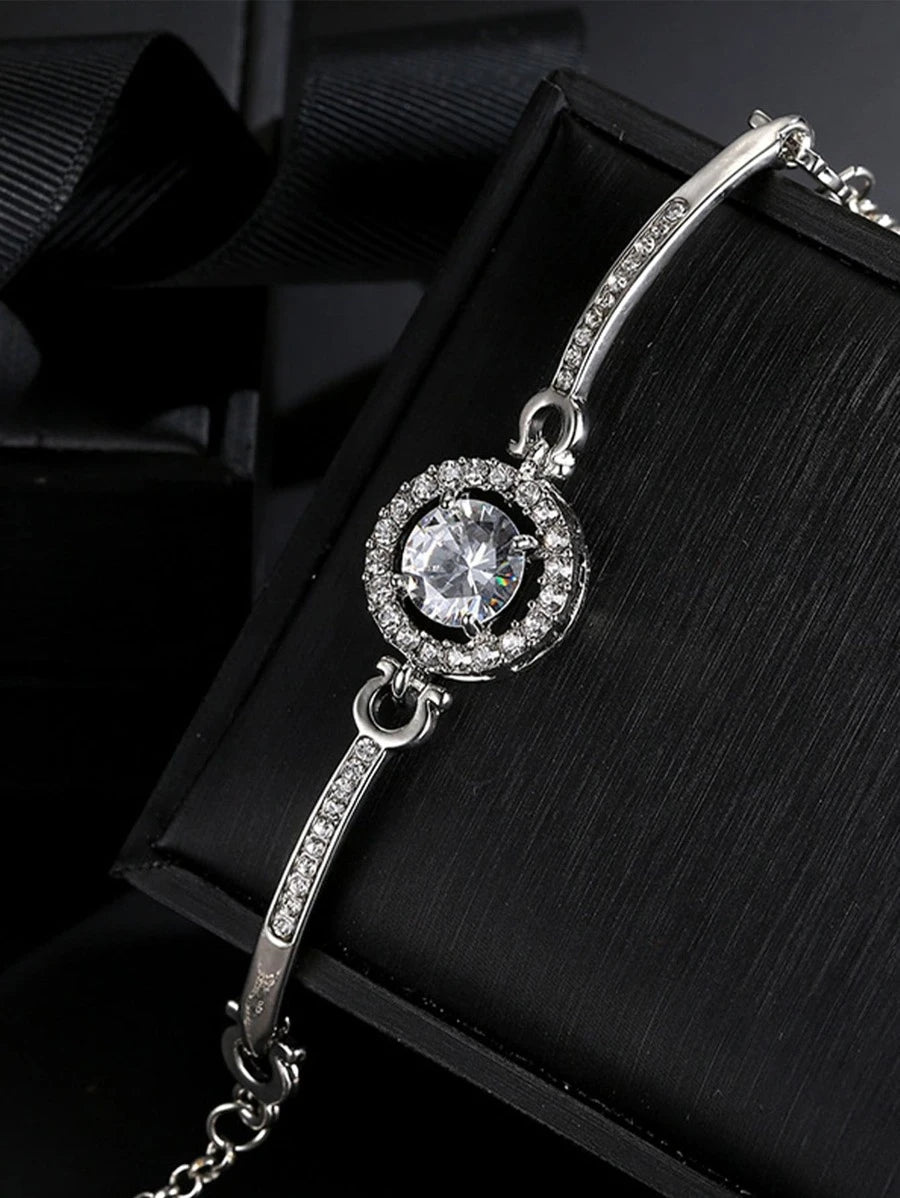 11419 B03-03  1 pieza Pulsera de moda lujoso con diamante de imitación para mujeres