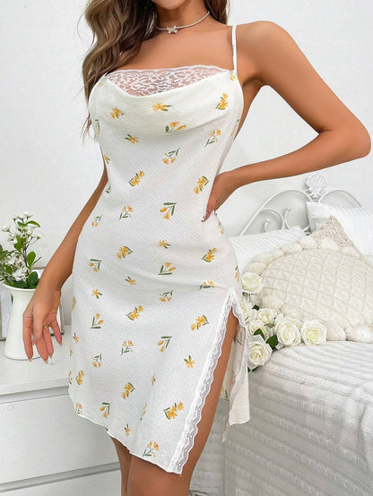 5222 1a-03-06 Vestido de dormir de tirantes con estampado floral