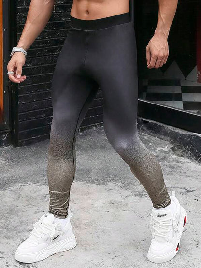 6613 1a-021 Hombres Leggings deportivos con estampado degradado