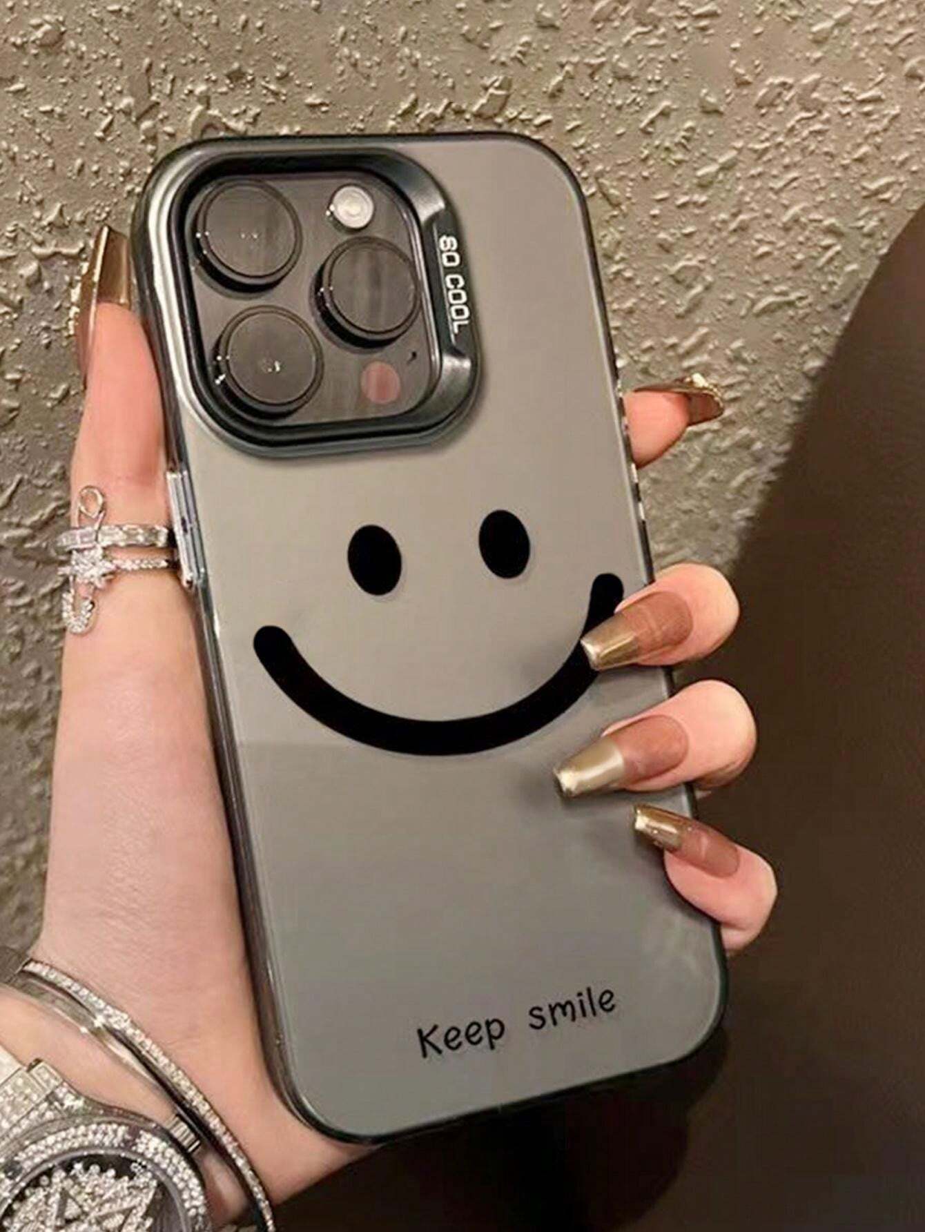 6801 a09-14 Una Pieza Funda de teléfono 'keep Smiling' Compatible Con Iphone