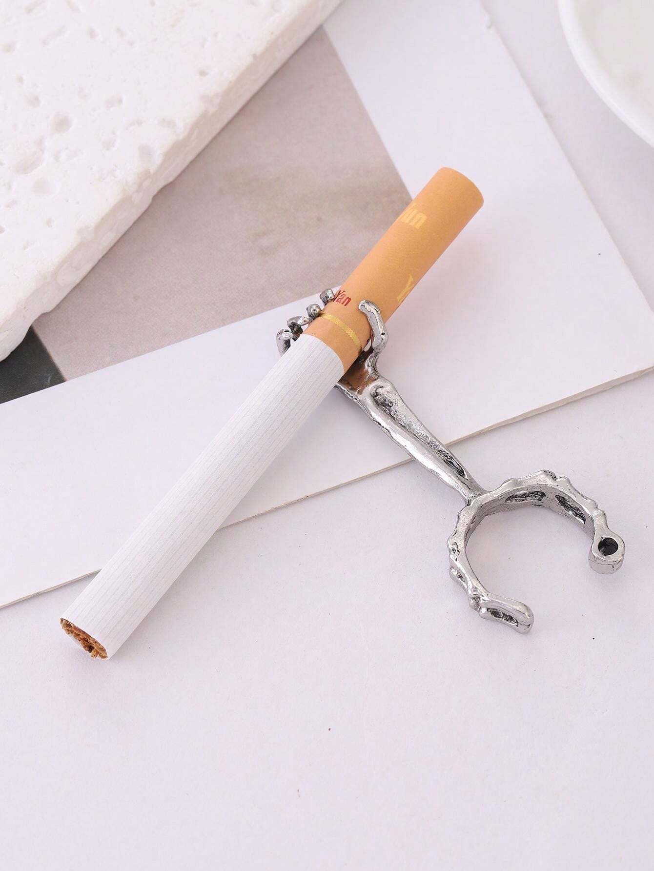 10770 B03-02 1 pieza anillo Mano de esqueleto de personalidad que sostiene de cigarrillo