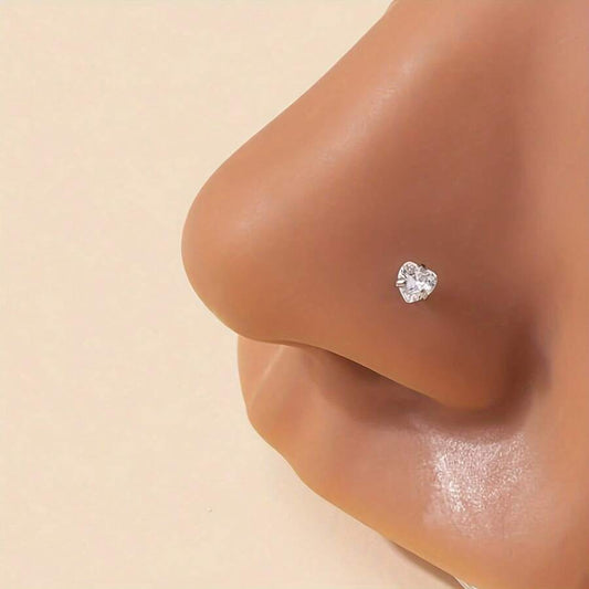 15296 1b-03-10 1 pieza Mini piercing para la nariz en forma de corazón en L