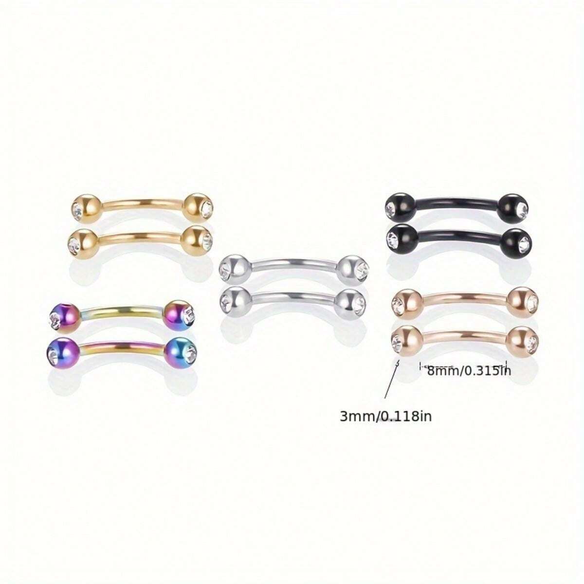 16294 1b-03-10 10 piezas Set de joyas de piercing corporal con aro de nariz